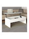 Rectangular Central Coffee Table Devon Wooden with Lifting Mechanism White M110xW60xH44.8cm