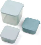 Done by Deer Kids Set Lunch Plastic Box 0.9lt Blue 3pcs