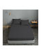Le Blanc Bettlaken Super-Doppel mit Gummiband 170x200+22cm. Cotton Line Gray