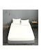 Le Blanc Sheet for Single Bed with Elastic 100x200+22cm. Cotton Line White