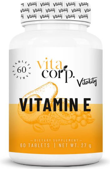 VitaCorp Vitality Vitamin E Витамин за Кожата & Антиоксидантно действие 60мг 60 Таблетки