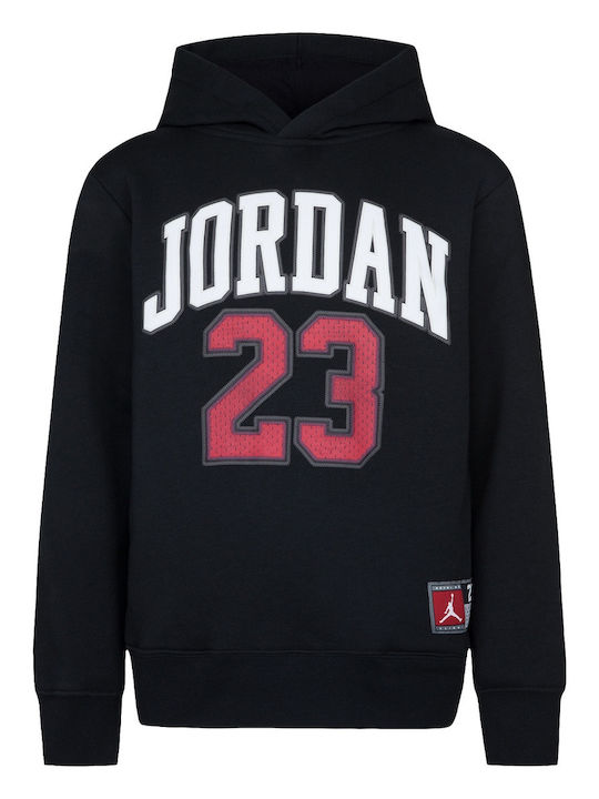 Jordan Fleece Παιδικό Φούτερ με Κουκούλα Μαύρο
