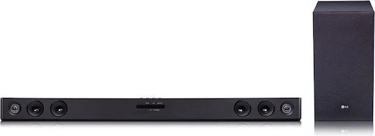LG SQC2 Soundbar 2.1 Bluetooth 300W με Ασύρματο Subwoofer και Τηλεχειριστήριο Μαύρο