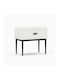 Vartia Bedside Table with Artificial Leather White 50x40x48cm