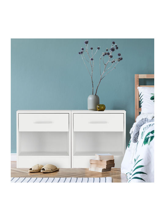 Wooden Bedside Table White 36x29x38cm