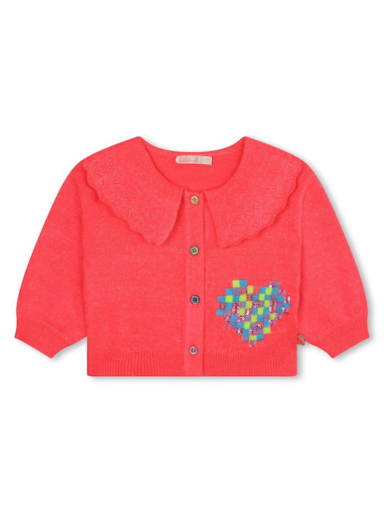 Billieblush Girls Knitted Bolero Jacket with Buttons Fuchsia