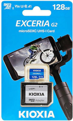 Kioxia Exceria G2 microSDXC 128GB Clasa 10 U3 V30 UHS-I cu adaptor