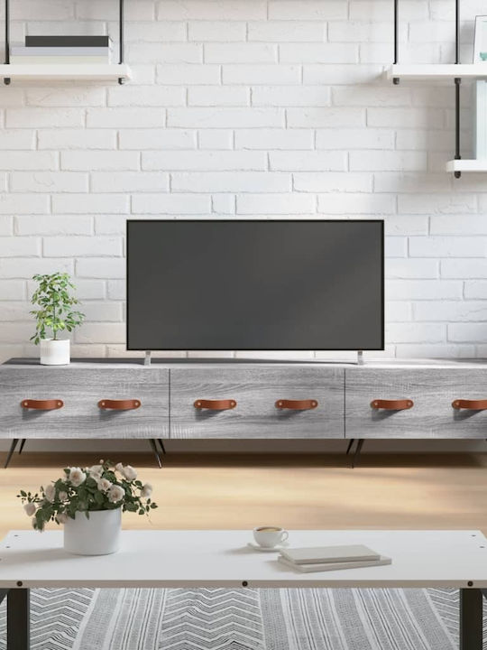 TV Stand Made of Metal and Wood Gray M150xW36xH...