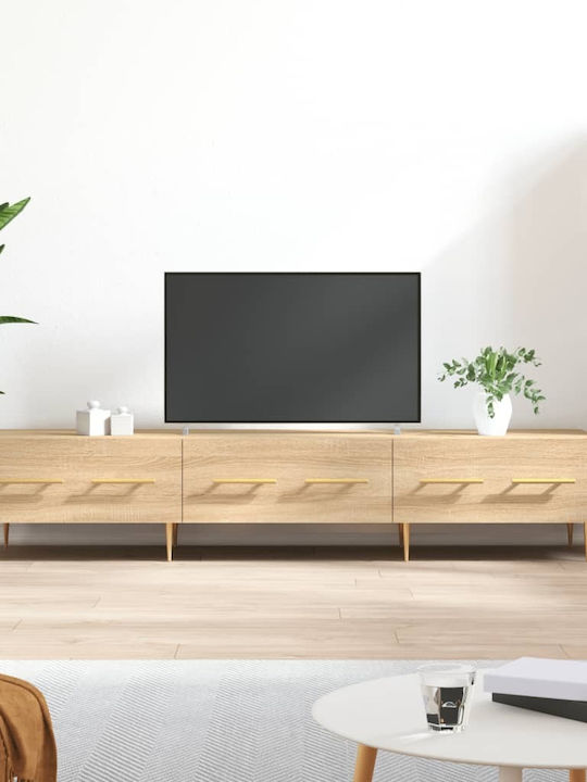 TV Stand Made of Metal and Beige Wood M150xD36x...