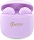 Guess Script Logo Earbud Bluetooth Handsfree Earphones with Charging Case Purple