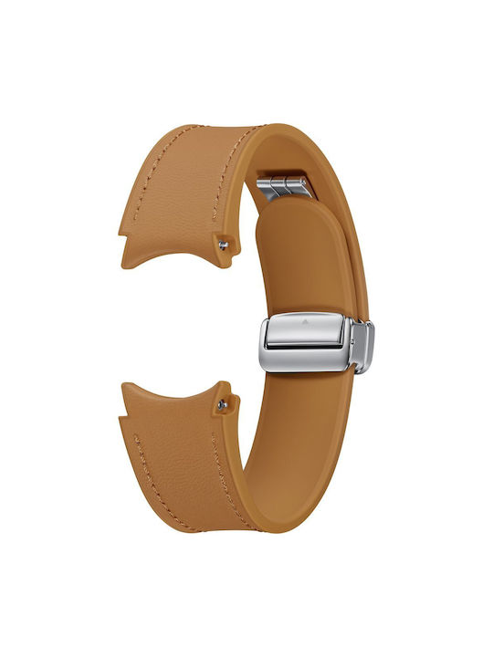 Samsung D-Buckle Hybrid Eco-Leather (M/L) Armband Leder Braun (Galaxy Watch6 / Watch6 Klassisch)