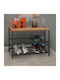 Dalia Wooden Shoe Organizer with 2 Shelves Black / Pine Oak 65x30x45cm