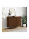 Sideboard Wood & Metal Brown Oak 40x35x70cm