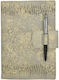 ByLeather Notizbuch 150 Blätter mit leeren Seiten und Stifthalter Beige