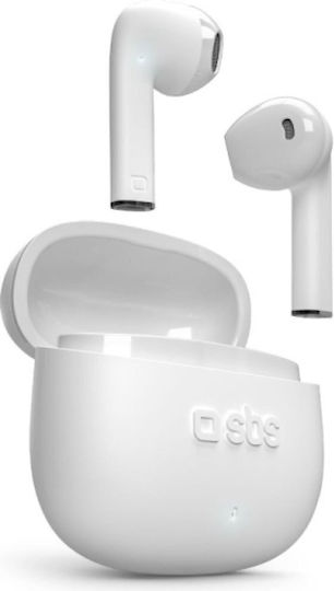 SBS One Color Earbud Bluetooth Handsfree Ακουστικά με Θήκη Φόρτισης Λευκά