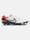 Nike Tiempo Legend 10 Pro FG Scăzut Pantofi de Fotbal cu clești Alb / Crimson Strălucitor / Negru