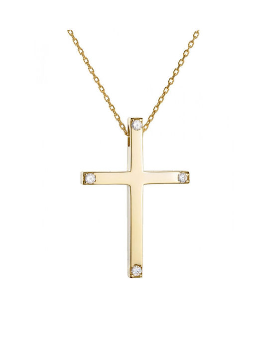 Gold Kreuz 14K mit Kette