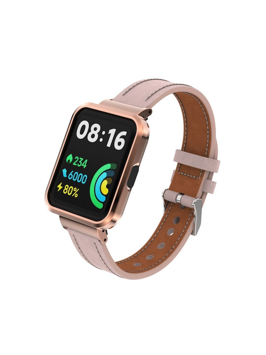 Λουράκι Δερμάτινο Ροζ (Redmi Watch 2 Lite)
