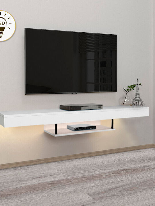TV Stand Albares with LED Lighting White L150xD...