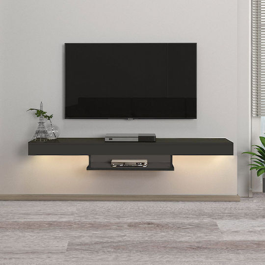 Albares Стенен с LED Осветление Сив 150x29.6x22 cm