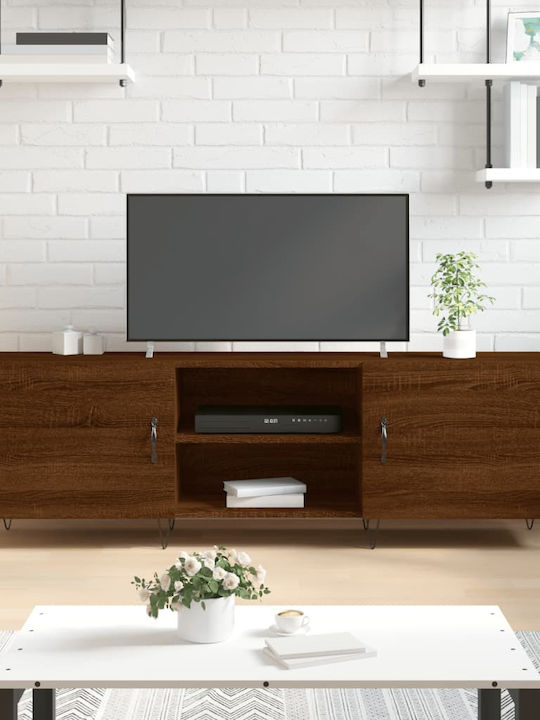 Particle Board TV Furniture Walnut L150xW30xH50cm