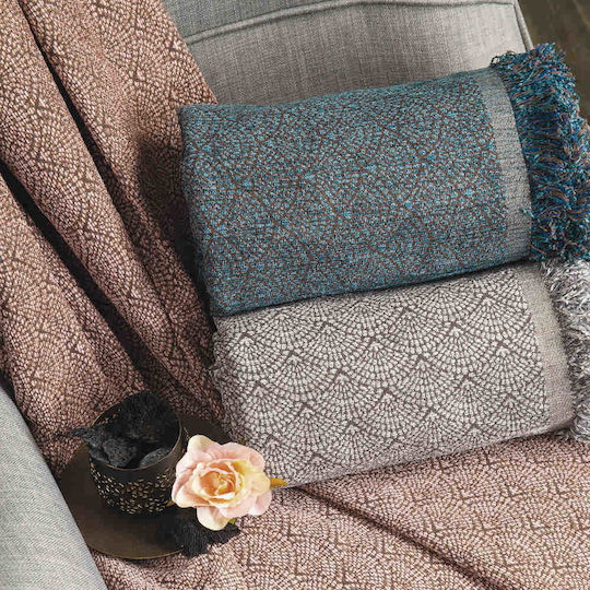 Borea Βεντάλια Ριχτάρι Πολυθρόνας Chenille 180x180εκ. Γκρι