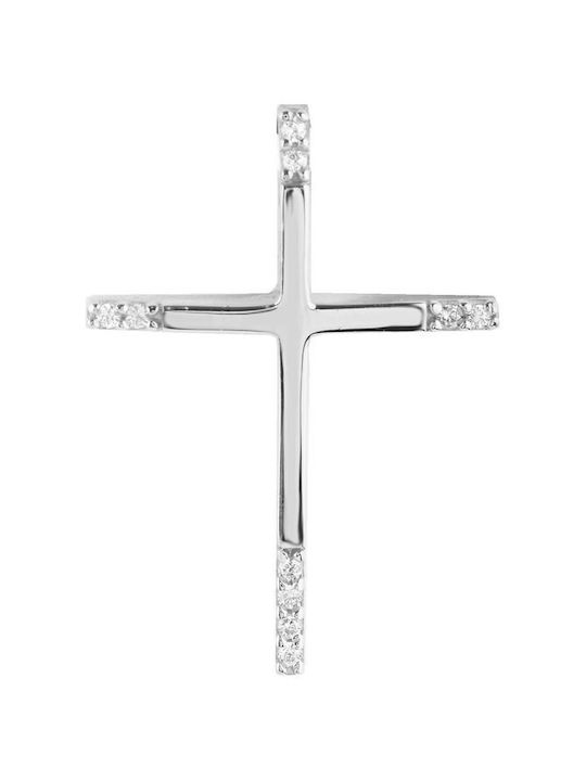 Savvidis Weißgold Kreuz 14K mit Kette