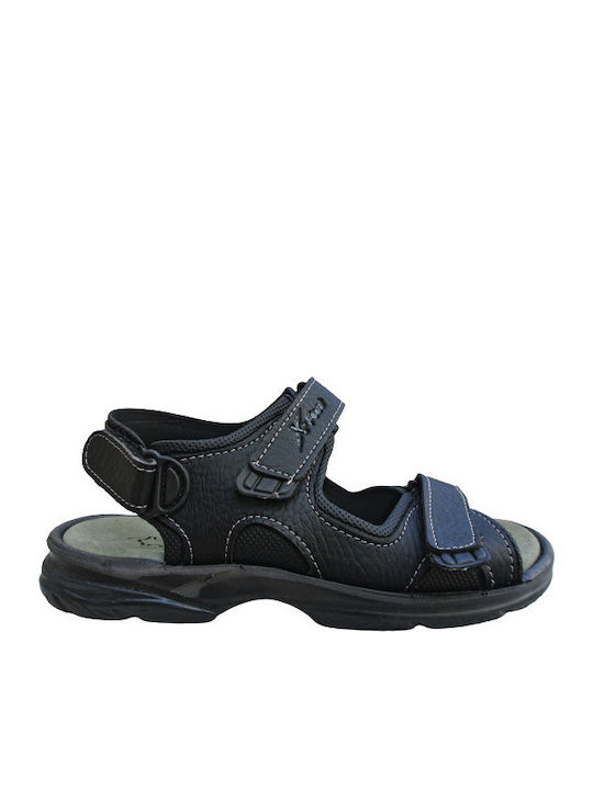 Δερμάτινα Ανδρικά Σανδάλια σε Μαύρο Χρώμα