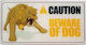 Sign Caution Dog 10x20cm.