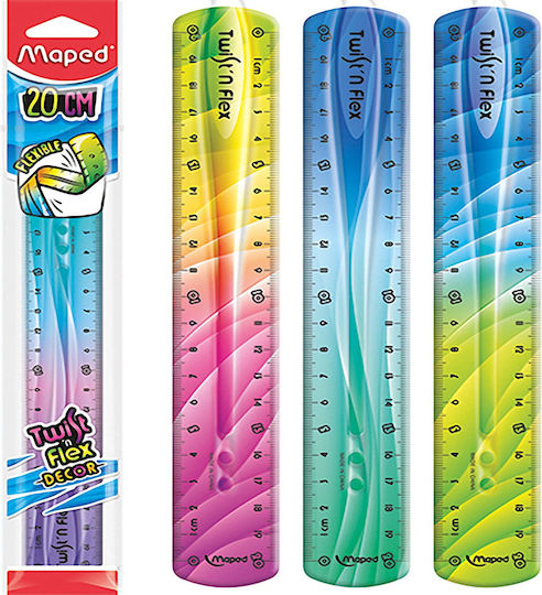 Maped Twist 'n Flex Χάρακας Πλαστικός 20cm (Διάφορα Χρώματα)