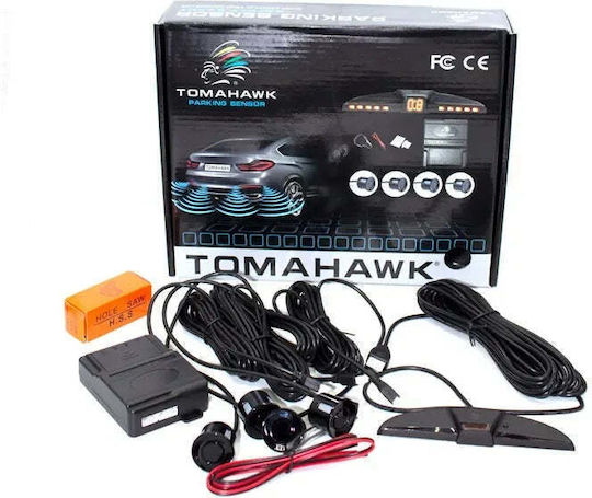 Tomahawk Car Parking System with Screen and 4 Sensors in Black Color