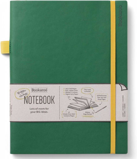 IF Bookaroo Notebook B5 96 Sheets with Rubber Band and Pen Holder Green