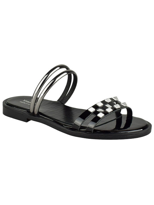 Yfantidis Synthetic Leather Women's Sandals Black