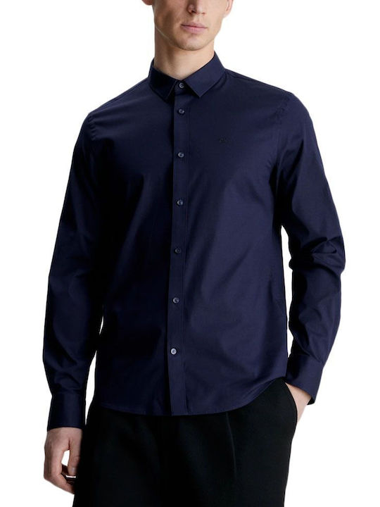 Calvin Klein Long-sleeved Cotton Shirt Dark blue.