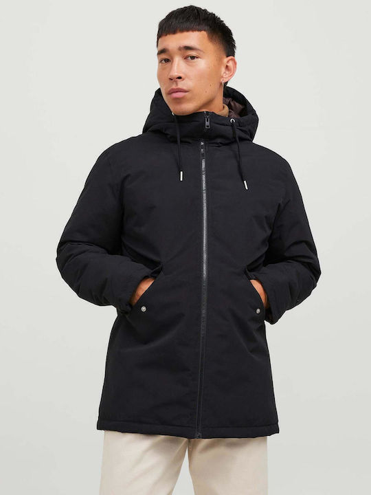 Jack & Jones Χειμωνιάτικο Μπουφάν Παρκά Μαύρο