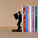 Metal Bookend in Black Color 10x17x8cm.