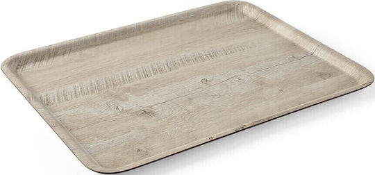 Hendi Plastic Rectangular Serving Tray Non-slip with Handles in Brown Color 24x35cm 30.41642 1pcs