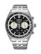 Seiko Men's Watch 42mm Chronograph Battery with Metal Bracelet Silver/Black