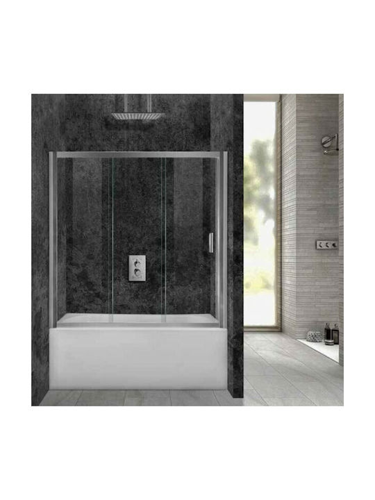 Aquarelle Καμπίνα Μπανιέρας με Συρόμενη Πόρτα x145cm Clear Glass Chrome