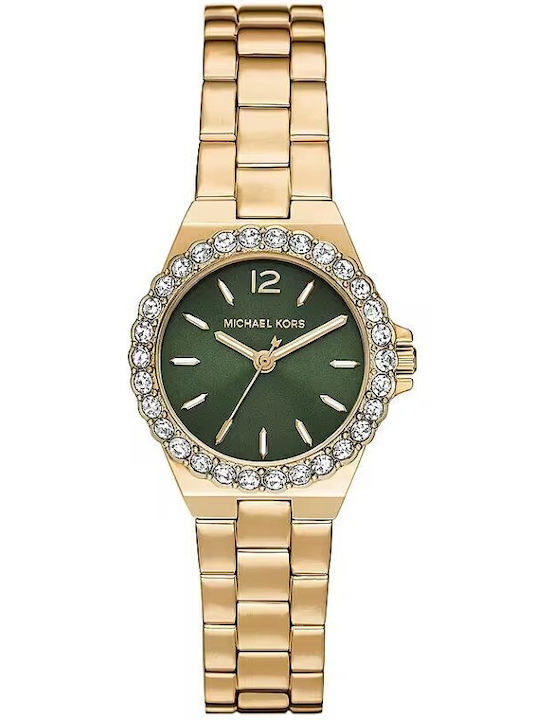 Michael Kors Lennox Ανδρικό Ρολόι 30mm Μπαταρίας με Χρυσό Μεταλλικό Μπρασελέ