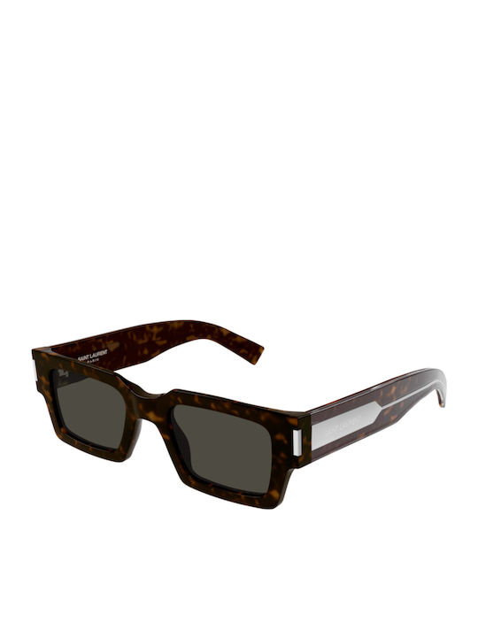 Ysl Unisex Sunglasses with Brown Tartaruga Plastic Frame and Gray Lens SL 572 002