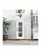 Living Room Display Cabinet made of Particle Board with Windowed White 34.5x34x90cm