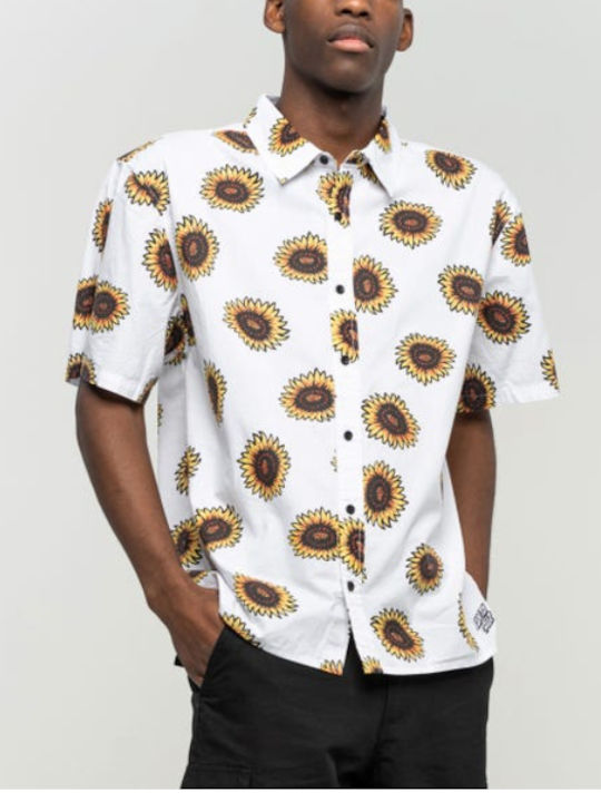 Cu mânecă scurtă Cămașă Floral Multicolor