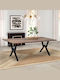 Krista Table Dining Room Wooden with Metal Frame Black 200x110x75cm