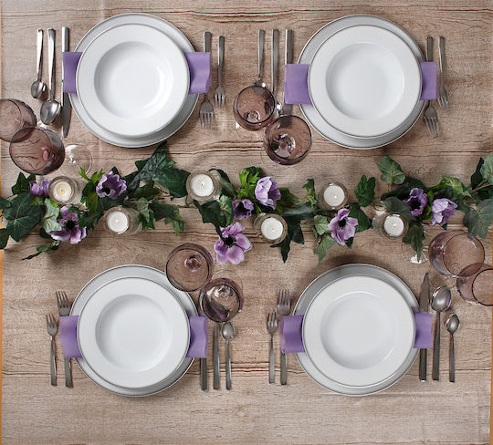 Cryspo Trio Dalia Beige Porcelain Dinnerware Set 20pcs