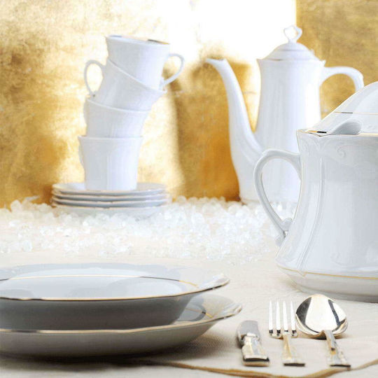 Cryspo Trio Kamelia Beige Porcelain Dinnerware Set 20pcs