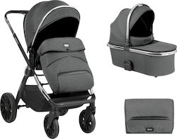 Kikka Boo Tiffany Adjustable 2 in 1 Baby Stroller Suitable for Newborn Dark Grey 12.5kg