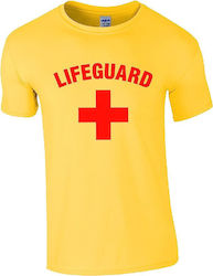 Pegasus Lifeguard Ναυαγοσώστης T-shirt Κίτρινο Βαμβακερό