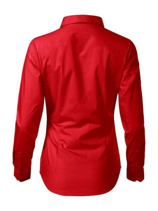 Langärmelig Damen Hemd Rot