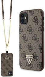 Guess Plastic / Metallic Back Cover with Strap Brown (Apple iPhone 11/XR)